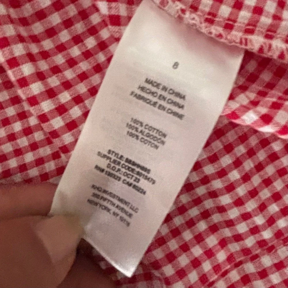 Blueberi‎ Boulevard Girls 8 Patriotic Stars Stripes Dress Gingham Eyelet USA EUC
